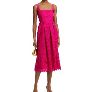 NWT Aqua Fuchsia Lace Midi Dress